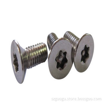 Torx recessed pan head screw, hexalobular socket countersunk head